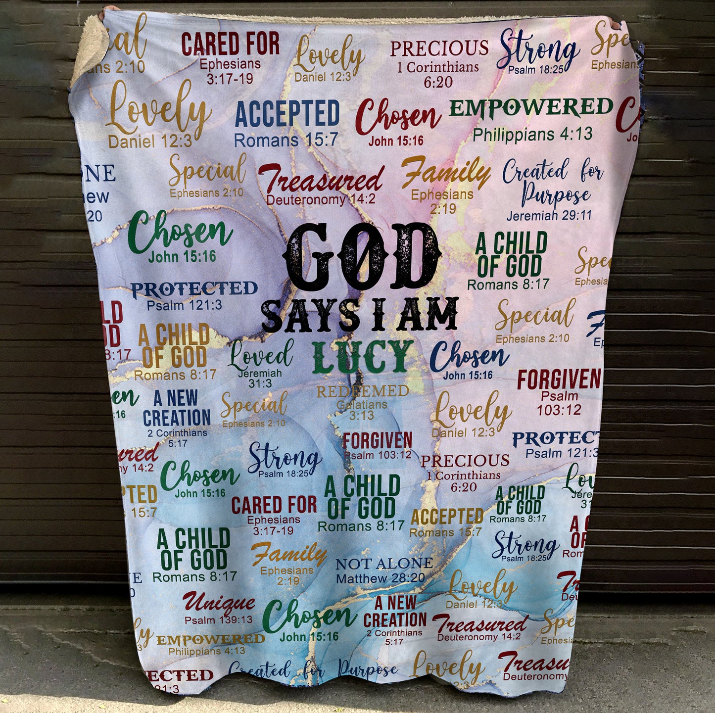 Christianart Blanket, God Says I Am, Christian Blanket, Bible Verse Blanket, Personalized Blanket, Christmas Gift, CABBK01111123.