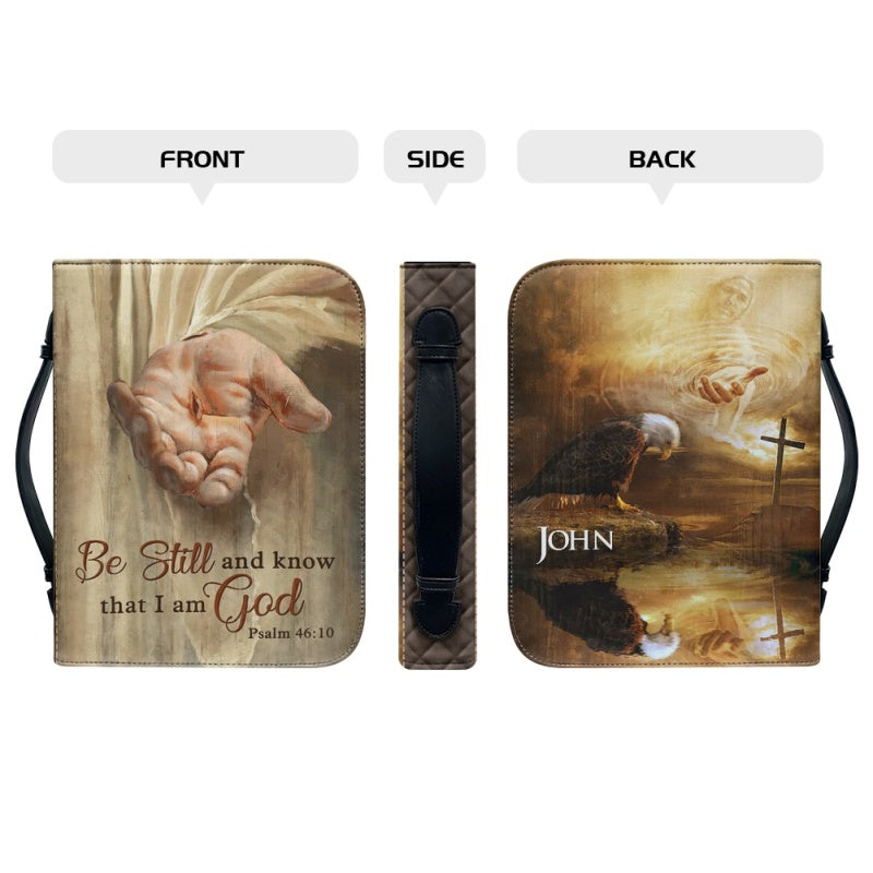 Customizable Spiritual Elegance Bible Cover - "Be Still" Scripture & Faith-Inspired Imagery - CHRISTIANARTBAG CABBBCV01031124.