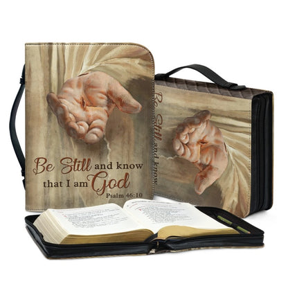 Customizable Spiritual Elegance Bible Cover - "Be Still" Scripture & Faith-Inspired Imagery - CHRISTIANARTBAG CABBBCV01031124.