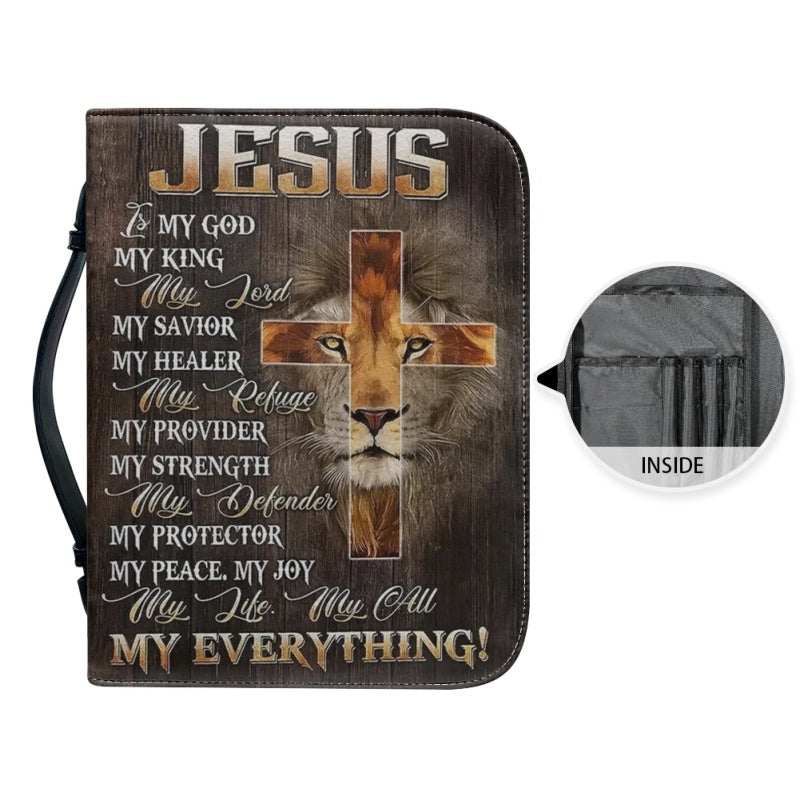 Christianartbag Bible Cover, I Will Walk By Faith Bible Cover, Personalized Bible Cover, Christ Cross Lion Bible Cover, Christian Gifts, CAB03041123. - Christian Art Bag