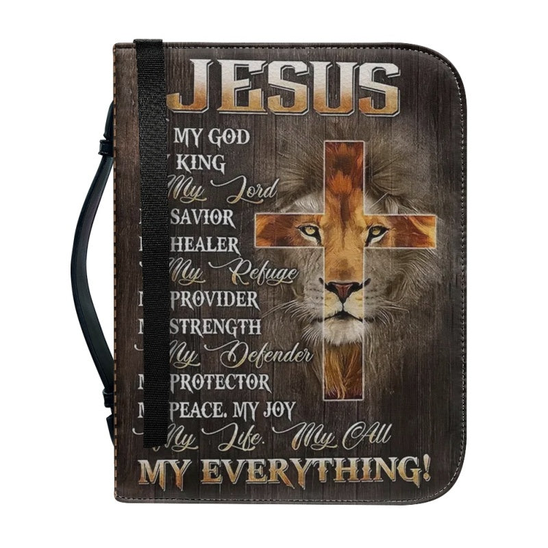 Christianartbag Bible Cover, I Will Walk By Faith Bible Cover, Personalized Bible Cover, Christ Cross Lion Bible Cover, Christian Gifts, CAB03041123. - Christian Art Bag