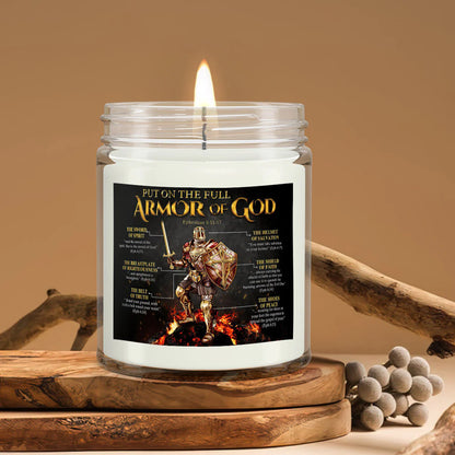 Christianartbag Candles, Put On The Full Armor Of God, Christian Candles, Bible Verse Candles, Natural Candle, Soy Wax Candle 9oz, Christmas Gift. - Christian Art Bag