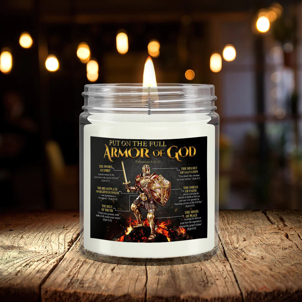 Christianartbag Candles, Put On The Full Armor Of God, Christian Candles, Bible Verse Candles, Natural Candle, Soy Wax Candle 9oz, Christmas Gift. - Christian Art Bag