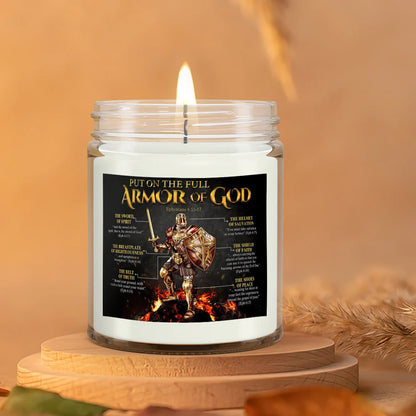 Christianartbag Candles, Put On The Full Armor Of God, Christian Candles, Bible Verse Candles, Natural Candle, Soy Wax Candle 9oz, Christmas Gift. - Christian Art Bag