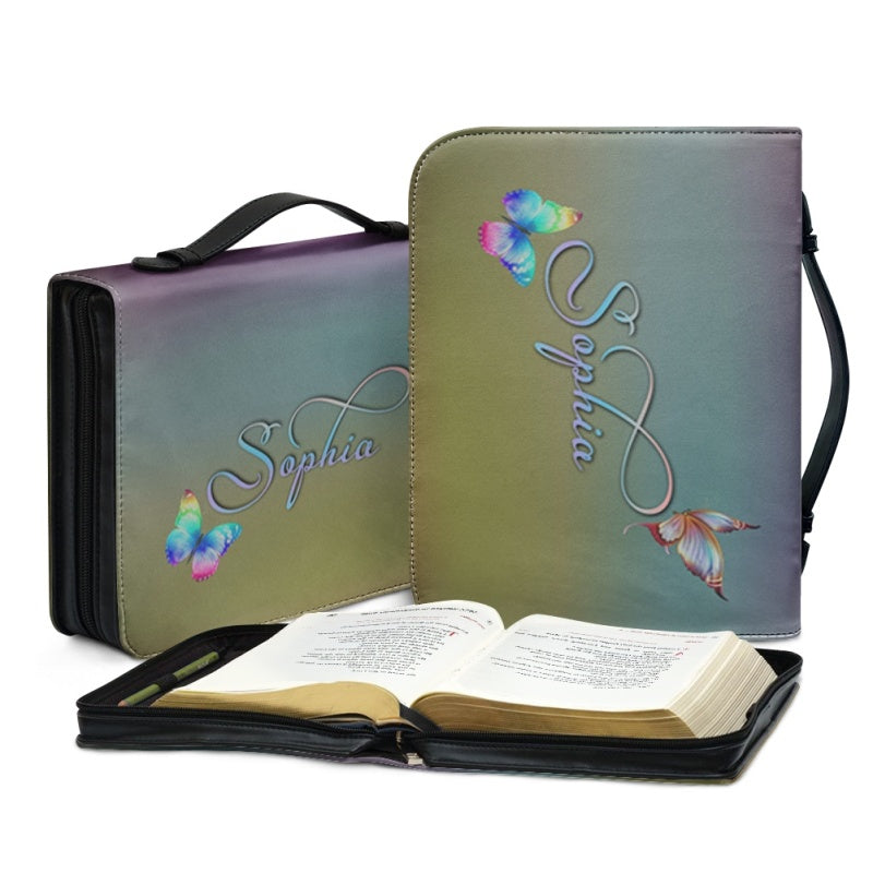 Christianartbag Bible Cover, God Is My Strength Bible Cover, Personalized Bible Cover, Cross Wing Bible Cover, Christian Gifts, CAB04090124. - Christian Art Bag