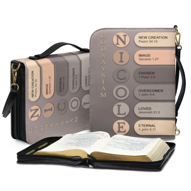 CHRISTIANARTBAG Bible Cover Nude Tone - Uncover the sacred meaning of your name - Personalized Bible Cover, CABBBCV08131124.