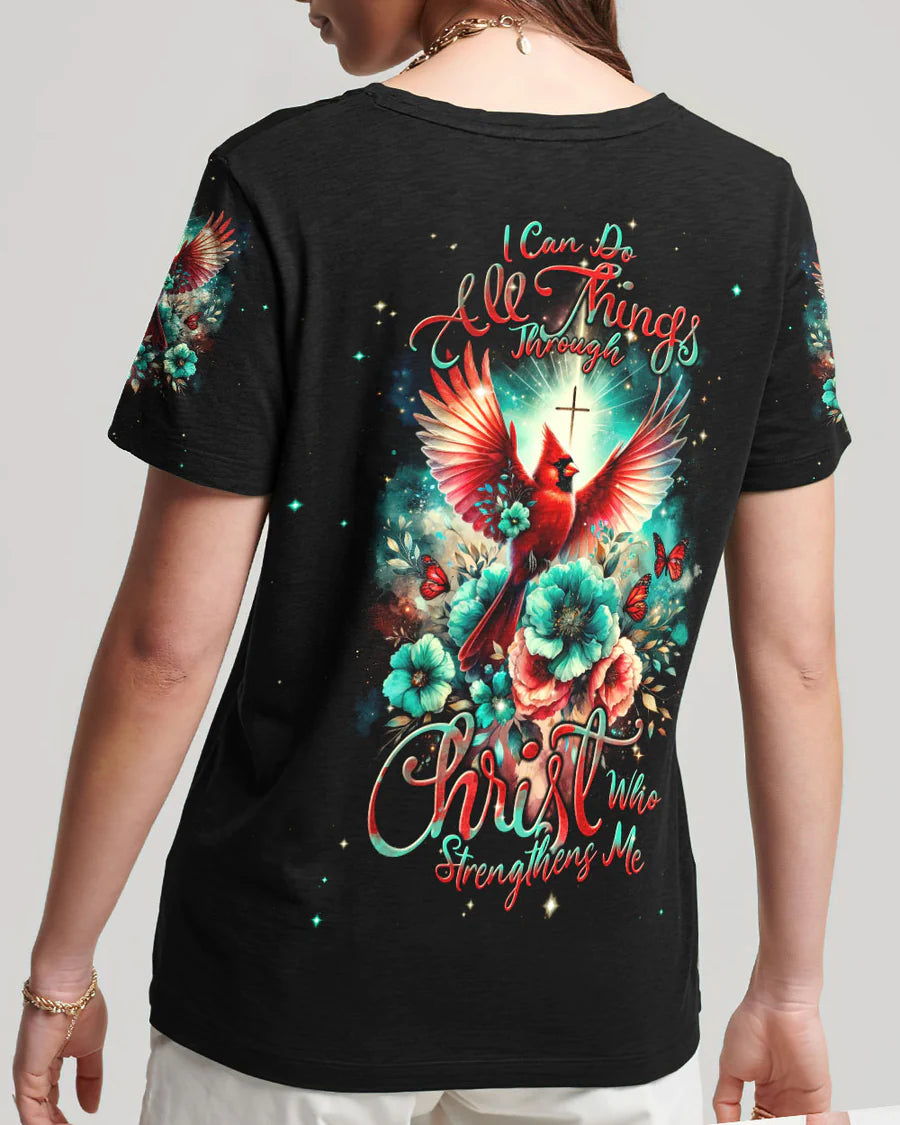 Christianartbag 3D T-Shirt For Women, I Can Do All Things Through Christ Cardinal Women's All Over Print Shirt, Christian Shirt, Faithful Fashion, 3D Printed Shirts for Christian Women, CABDS01271223 - Christian Art Bag