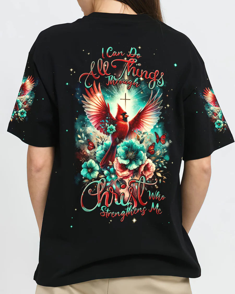 Christianartbag 3D T-Shirt For Women, I Can Do All Things Through Christ Cardinal Women's All Over Print Shirt, Christian Shirt, Faithful Fashion, 3D Printed Shirts for Christian Women, CABDS01271223 - Christian Art Bag