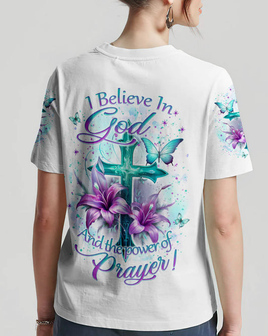 Christianartbag 3D T-Shirt For Women, I Believe In God Women's All Over Print Shirt, Christian Shirt, Faithful Fashion, 3D Printed Shirts for Christian Women, CABDS01261223 - Christian Art Bag