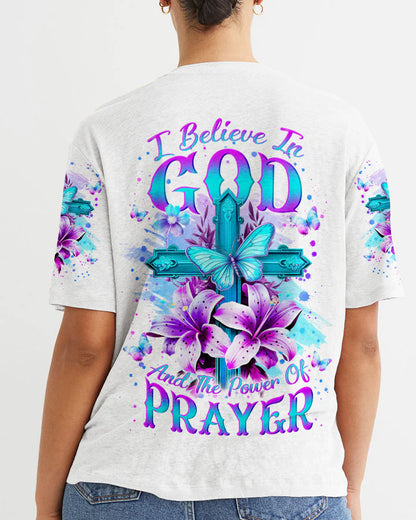 Christianartbag 3D T-Shirt For Women, I Believe In God Women's All Over Print Shirt, Christian Shirt, Faithful Fashion, 3D Printed Shirts for Christian Women, CABDS06261223 - Christian Art Bag