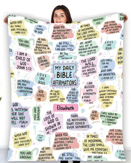 Christianartbag Blanket, Daily Bible Affirmations, Christian Blanket, Personalized Blanket.CABBK0923 - Christian Art Bag