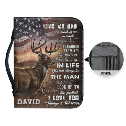 Christianartbag Bible Cover, To My Dad Bible Cover, Personalized Bible Cover, Hunting Lion Bible Cover, Christian Gifts, CAB06171123. - Christian Art Bag