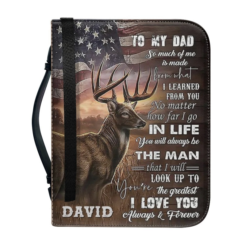 Christianartbag Bible Cover, To My Dad Bible Cover, Personalized Bible Cover, Hunting Lion Bible Cover, Christian Gifts, CAB06171123. - Christian Art Bag