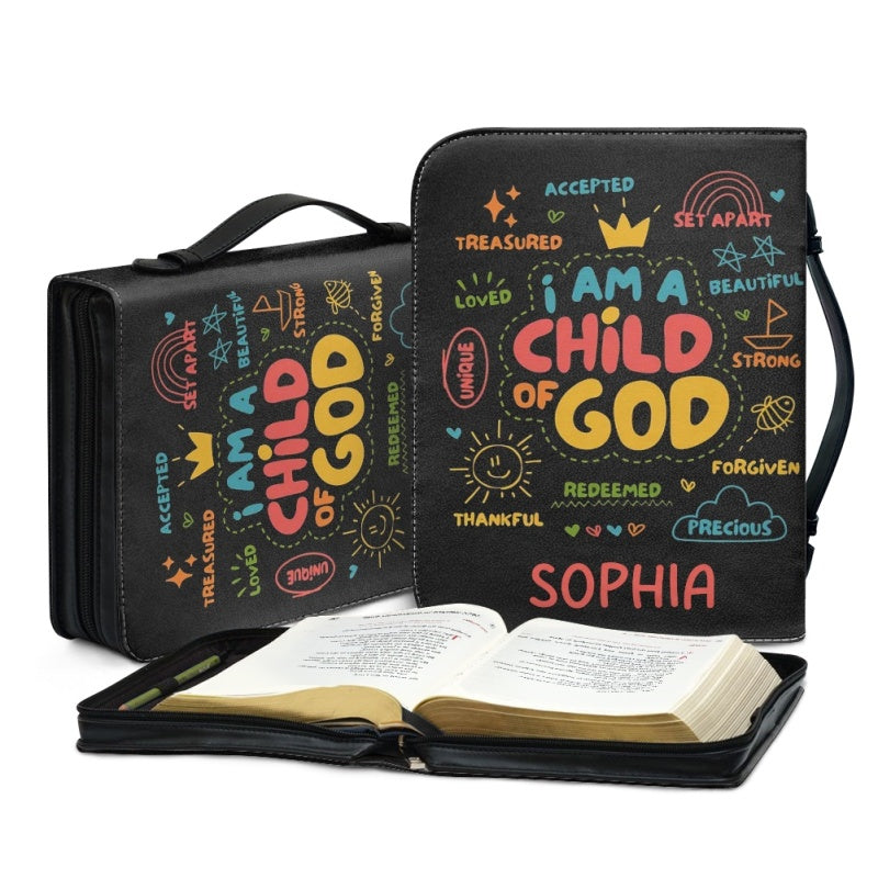 Christianartbag Bible Cover, I Am Child Of GOD Bible Cover, Personalized Bible Cover, Bible Cover For Children, Christian Gifts, CAB02060124. - Christian Art Bag