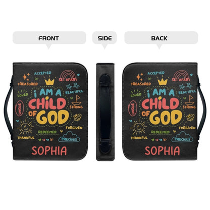 Christianartbag Bible Cover, I Am Child Of GOD Bible Cover, Personalized Bible Cover, Bible Cover For Children, Christian Gifts, CAB02060124. - Christian Art Bag