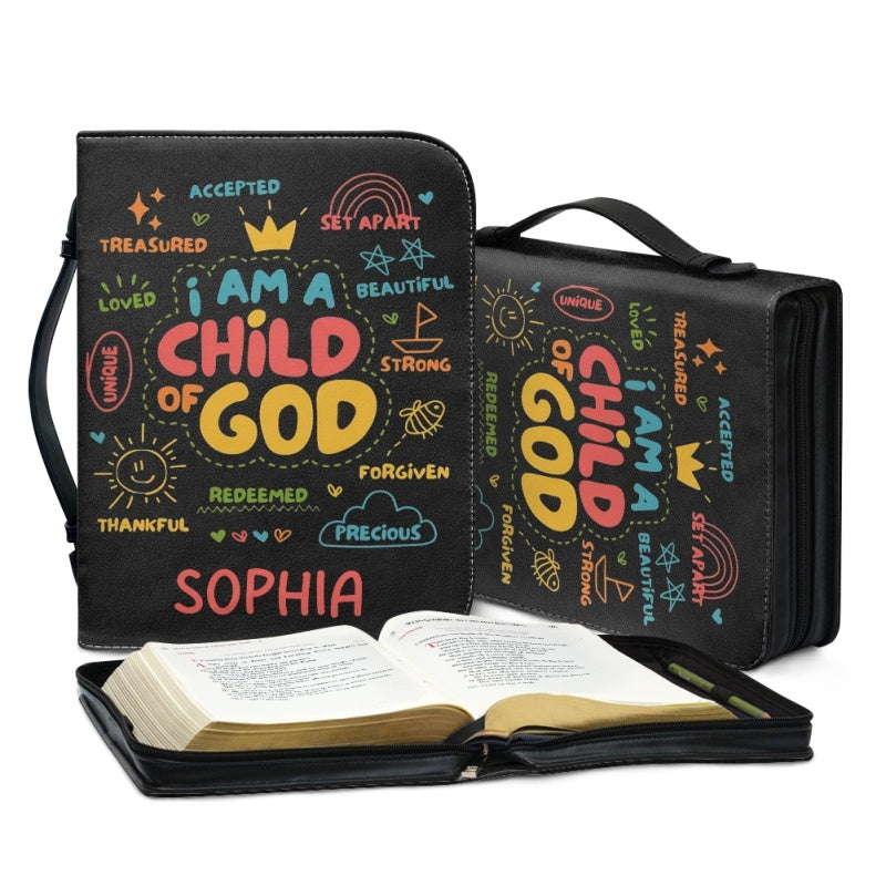 Christianartbag Bible Cover, I Am Child Of GOD Bible Cover, Personalized Bible Cover, Bible Cover For Children, Christian Gifts, CAB02060124. - Christian Art Bag