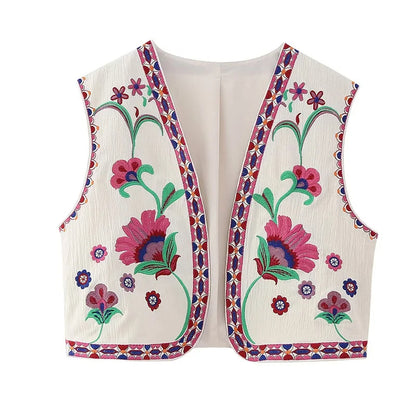 Vintage Floral Embroidered Open Waistcoat by CHRISTIANARTBAG