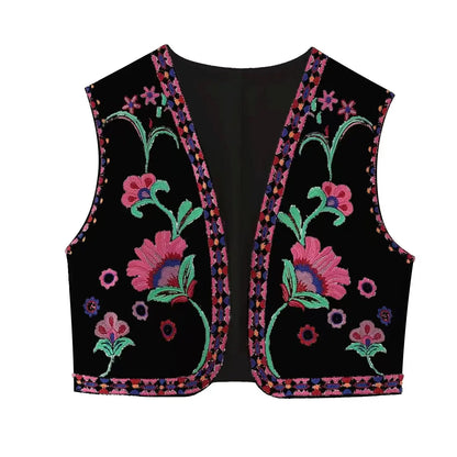 Vintage Floral Embroidered Open Waistcoat by CHRISTIANARTBAG