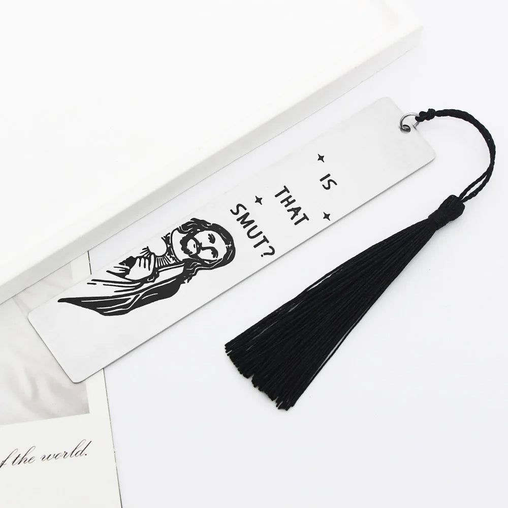 CHRISTIANARTBAG Funny Metal Bookmark With Tassel Book Lover Humor Peeking Jesus Book Marker - Is that Smut? Reader Birthday Gift