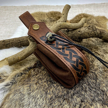 Christianartbag Leather Bags - Viking-style Medieval Pouch That Can Be Hung On a Belt, Men's Coin Purse, High-quality Retro Waist Bag, Cool and Handsome Style - CAB03240524