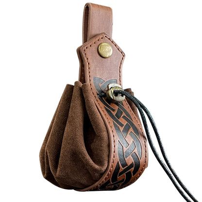 Christianartbag Leather Bags - Viking-style Medieval Pouch That Can Be Hung On a Belt, Men's Coin Purse, High-quality Retro Waist Bag, Cool and Handsome Style - CAB03240524