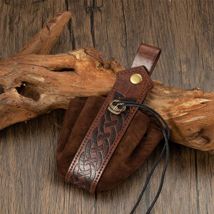 Christianartbag Leather Bags - Viking-style Medieval Pouch That Can Be Hung On a Belt, Men's Coin Purse, High-quality Retro Waist Bag, Cool and Handsome Style - CAB03240524