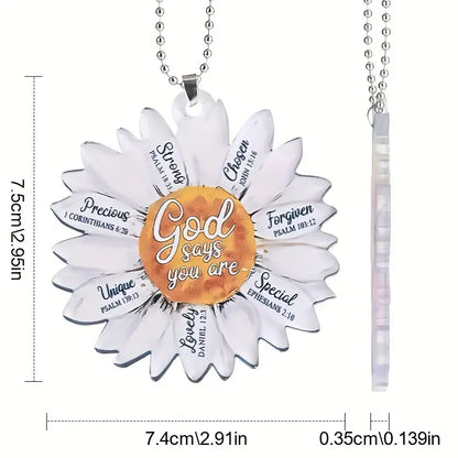 Christianartbag Ornament, White Daisy Christian Jesus God Say You Are Ornament, Christmas Ornament, Christmas Gift, Personalized Ornament, CABOM01250923. - Christian Art Bag