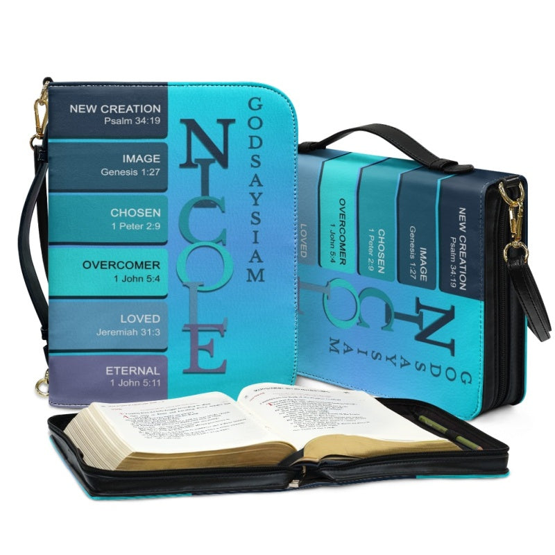 CHRISTIANARTBAG Bible Cover Sapphire Blue - Uncover the sacred meaning of your name - Personalized Bible Cover, CABBBCV10131124.