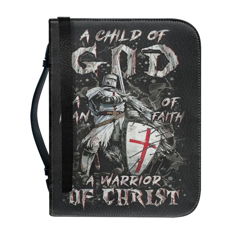 CHRISTIANARTBAG Bible Cover - A Child Of GOD A Man Of Faith A Warrior Of Christ - Armor of God Bible Cover - Personalized Bible Cover, CABBBCV0119924.