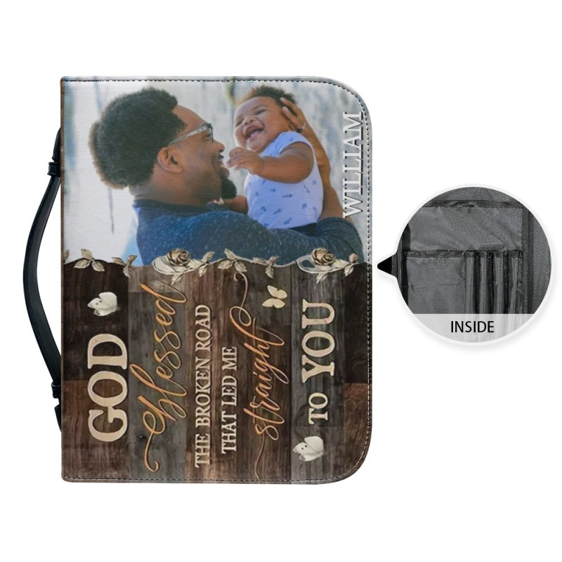 CHRISTIANARTBAG Bible Covers - Custom Name and Photo Bible Cover - GOD Blessed Bible Cover - CABBBCV01310524