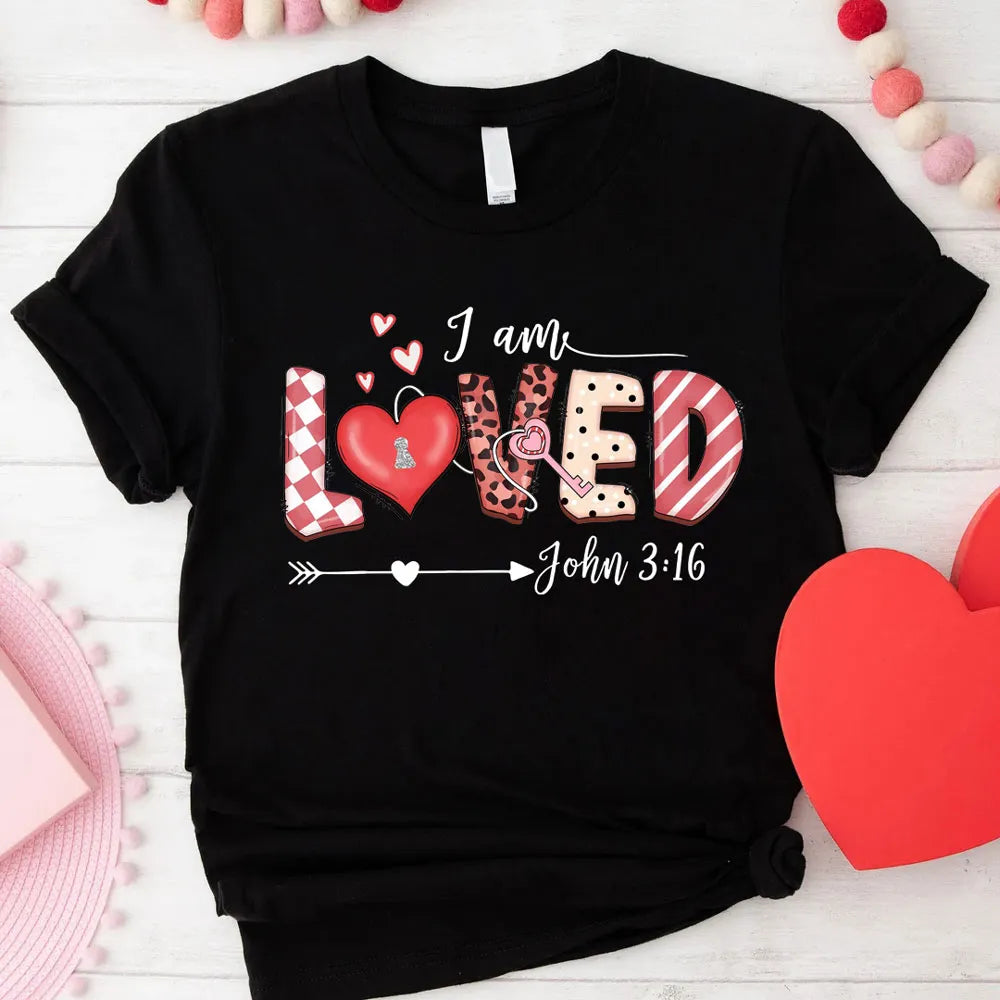 Christianartbag T-Shirt, I AM LOVED JOHN 3:16 T-Shirt, Unisex T-Shirt, CABTS04250124.