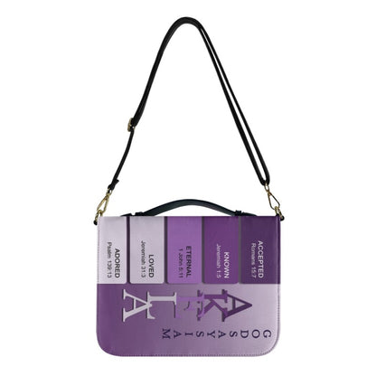 CHRISTIANARTBAG Bible Cover Silver Purple - Uncover the sacred meaning of your name - Personalized Bible Cover, CABBBCV18131124.