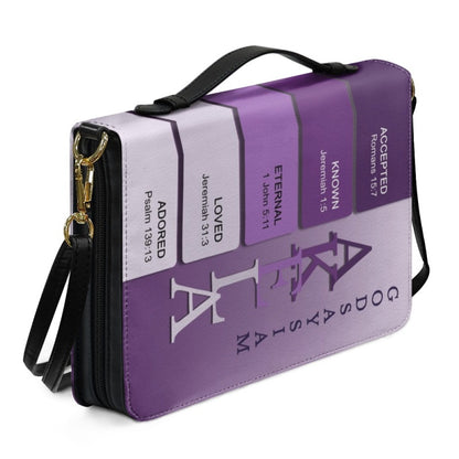 CHRISTIANARTBAG Bible Cover Silver Purple - Uncover the sacred meaning of your name - Personalized Bible Cover, CABBBCV18131124.