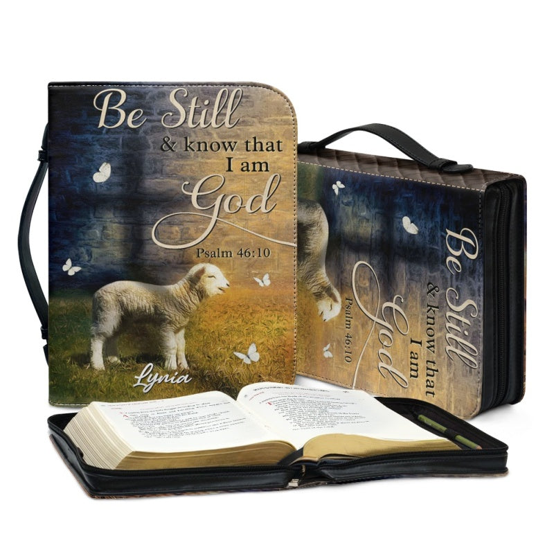Christianartbag Bible Cover, Be Still and Know That I Am God Bible Cover, Personalized Bible Cover, Warrior of God Bible Cover, Christian Gifts, CAB01100124.