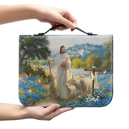 Christianartbag Bible Cover, Jesus With Sheep Bible Cover, Personalized Bible Cover, Jesus Sheep Bible Cover, Christian Gifts, CAB18210224.