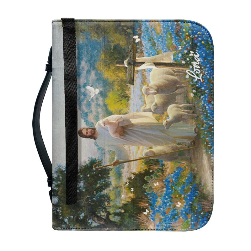 Christianartbag Bible Cover, Jesus With Sheep Bible Cover, Personalized Bible Cover, Jesus Sheep Bible Cover, Christian Gifts, CAB18210224.