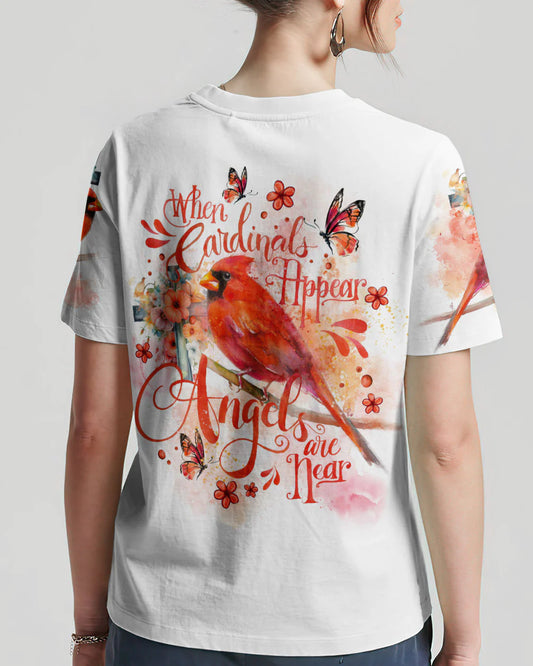 Christianartbag 3D T-Shirt For Women, When Cardinals Appear Angels Are Near,Christian Shirt, Faithful Fashion, 3D Printed Shirts for Christian Women - Christian Art Bag