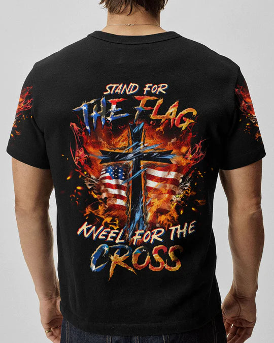 Christianartbag 3D T-Shirt For Men, Stand For The Flag Kneel For The Cross Men's All Over Print Shirt, Christian T-Shirt, Christian 3D T-Shirt, Unisex T-Shirt. - Christian Art Bag