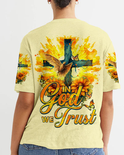 Christianartbag 3D T-Shirt For Women, In God We Trust Women's All Over Print Shirt, Christian Shirt, Faithful Fashion, 3D Printed Shirts for Christian Women - Christian Art Bag
