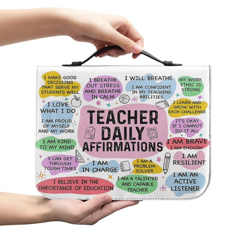 CHRISTIANARTBAG Bible Cover - Teacher Daily Affirmations - Personalized Bible Cover, CABBBCV09120824.