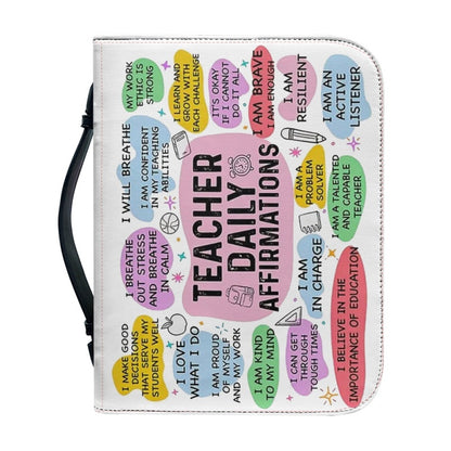 CHRISTIANARTBAG Bible Cover - Teacher Daily Affirmations - Personalized Bible Cover, CABBBCV09120824.