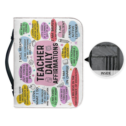 CHRISTIANARTBAG Bible Cover - Teacher Daily Affirmations - Personalized Bible Cover, CABBBCV09120824.