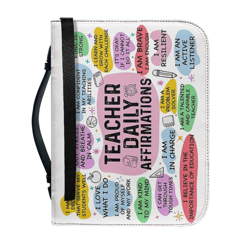 CHRISTIANARTBAG Bible Cover - Teacher Daily Affirmations - Personalized Bible Cover, CABBBCV09120824.