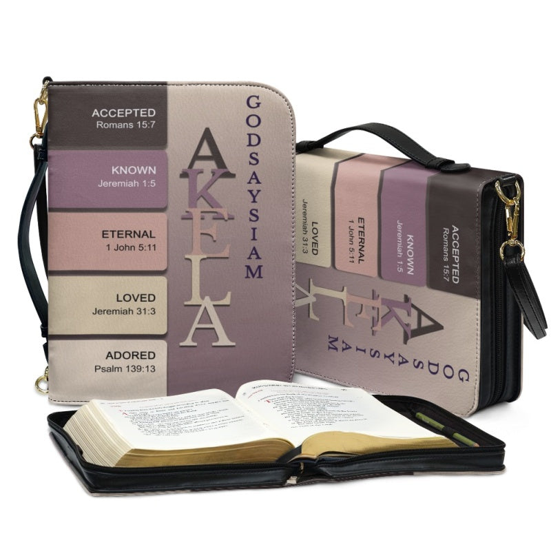 CHRISTIANARTBAG Bible Cover Vintage Mauve - Uncover the sacred meaning of your name - Personalized Bible Cover, CABBBCV17131124.