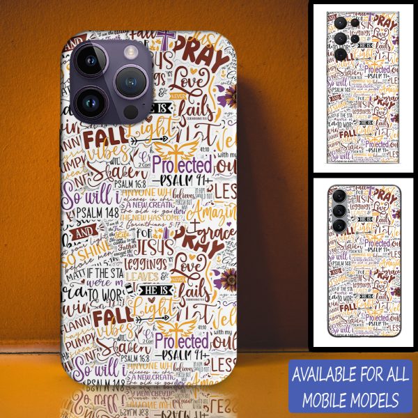 Christianartbag Phone Case, Pray Fall Vibes Protected Sticker Phone Case, Personalized Phone Case, Christian Phone Case,  Jesus Phone Case,  Bible Verse Phone Case. - Christian Art Bag