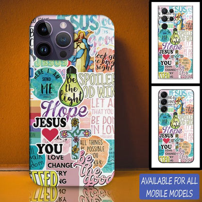 Christianartbag Phone Case, Be The Light Sticker Phone Case, Personalized Phone Case, Christian Phone Case,  Jesus Phone Case,  Bible Verse Phone Case, CABPC02480723