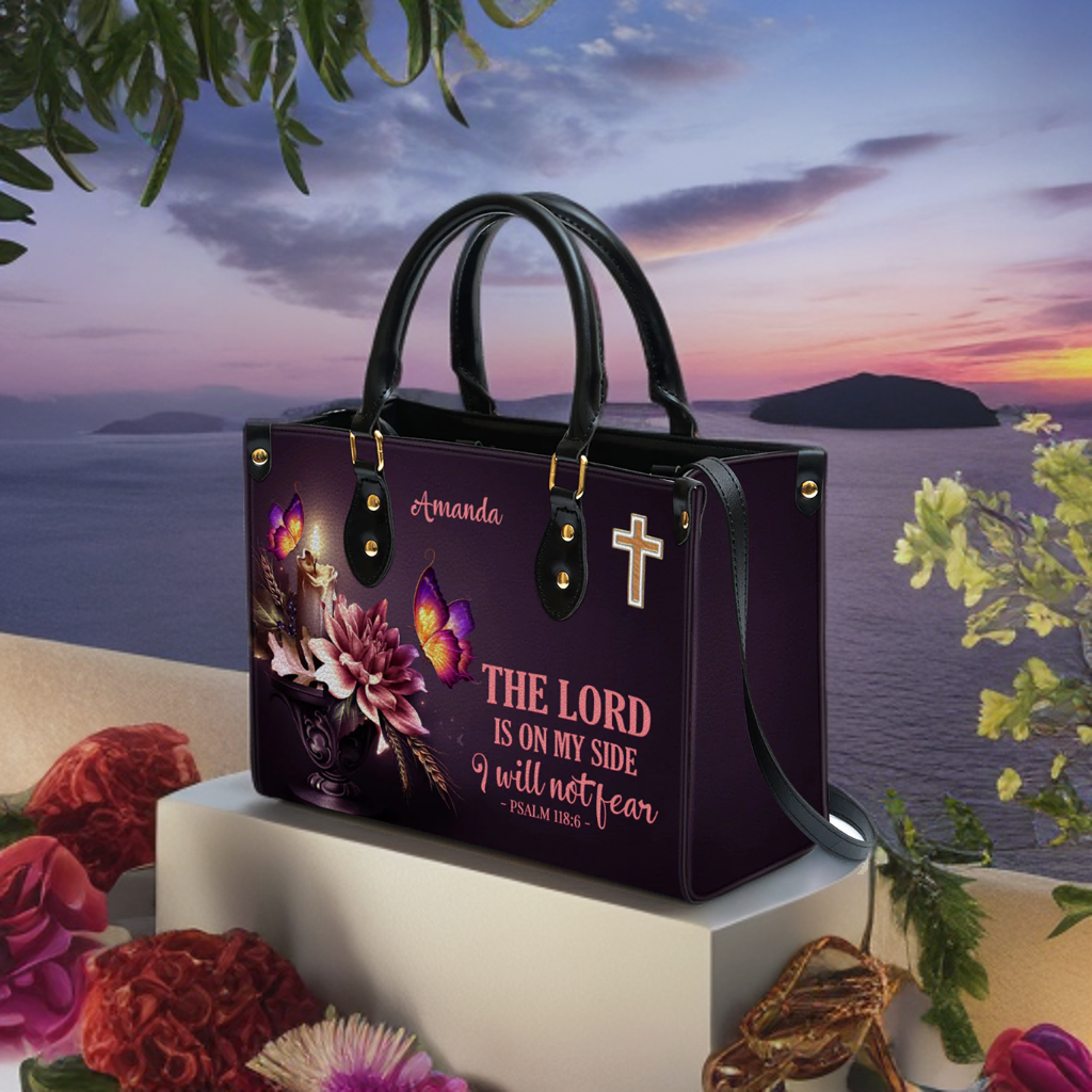 Christianart Designer Handbags, The Lord Is On My Side I Will Not Fear Psalm 118:6, Personalized Gifts, Gifts for Women. - Christian Art Bag