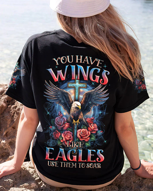 Christianartbag 3D T-Shirt For Women, You Have Wings Like Eagles, Christian Shirt, Faithful Fashion, 3D Printed Shirts for Christian Women - Christian Art Bag