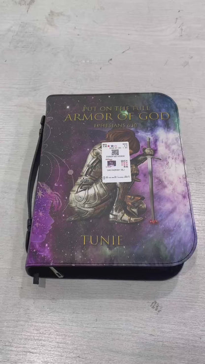 Christianartbag Bible Cover, Cosmic Armor of God Bible Cover with Personalization Option, CAB01180124.