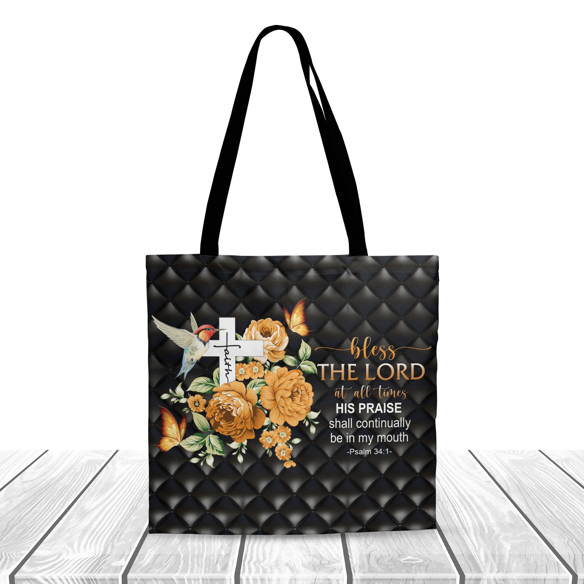 Christianart Handbag, Personalized Hand Bag, I Will Bless The Lord At All Times, Personalized Gifts, Gifts for Women. - Christian Art Bag